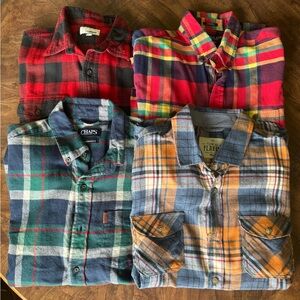Lumberjack Plaid Flannel Shirts- 2 Small, 2 Medium Chaps, US Polo Assn, Sonoma